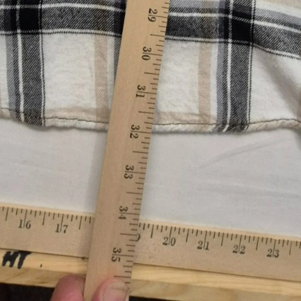 Magellan Willow Creek women's tan/black plaid flannel boyfriend fit shirt‎ 2XL